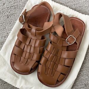 Adelisa & Co Aventura Brown Leather Sandals with Buckle